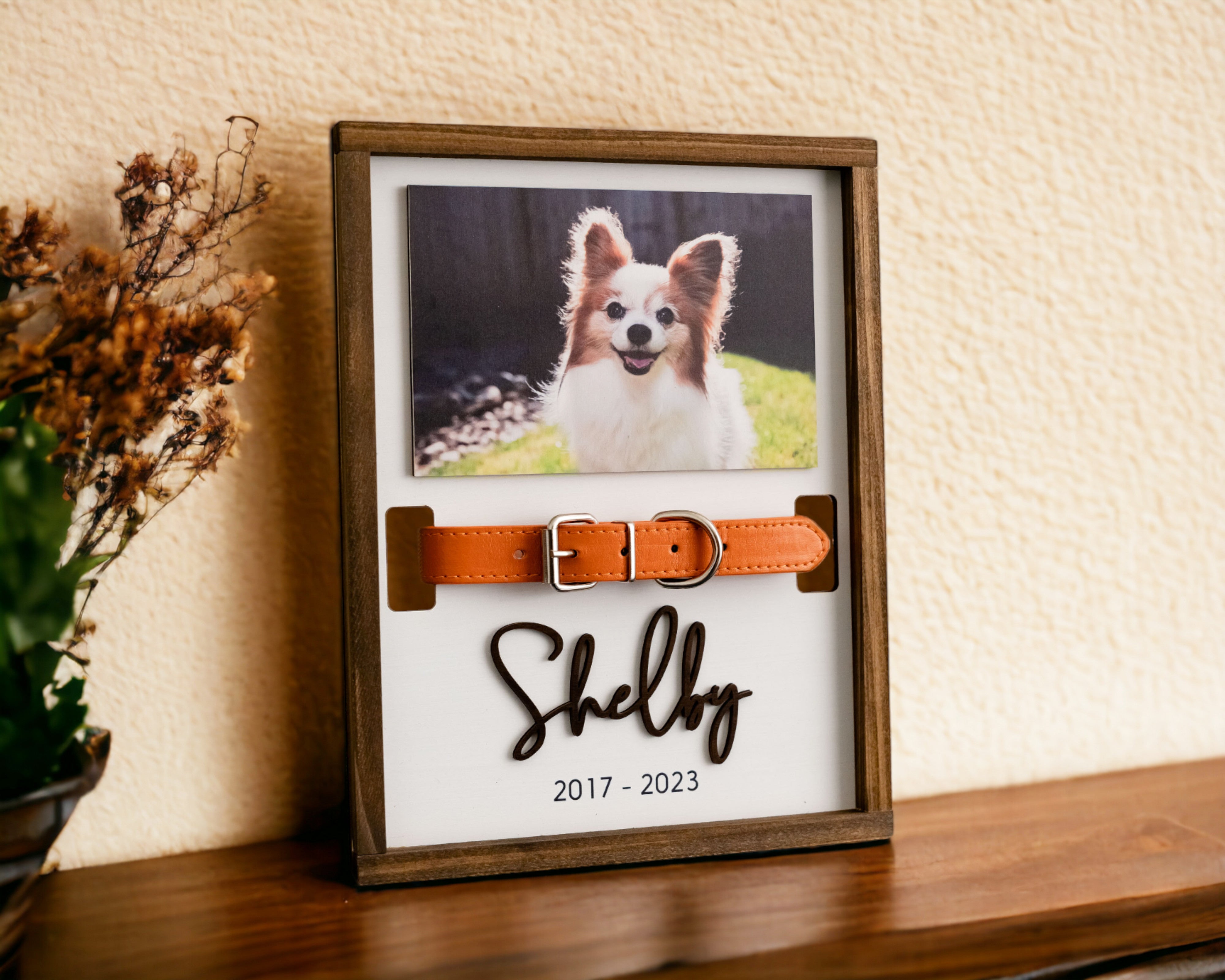 Boho Chic Pet Memorial Photo Sign for Stylish Home Decor E84