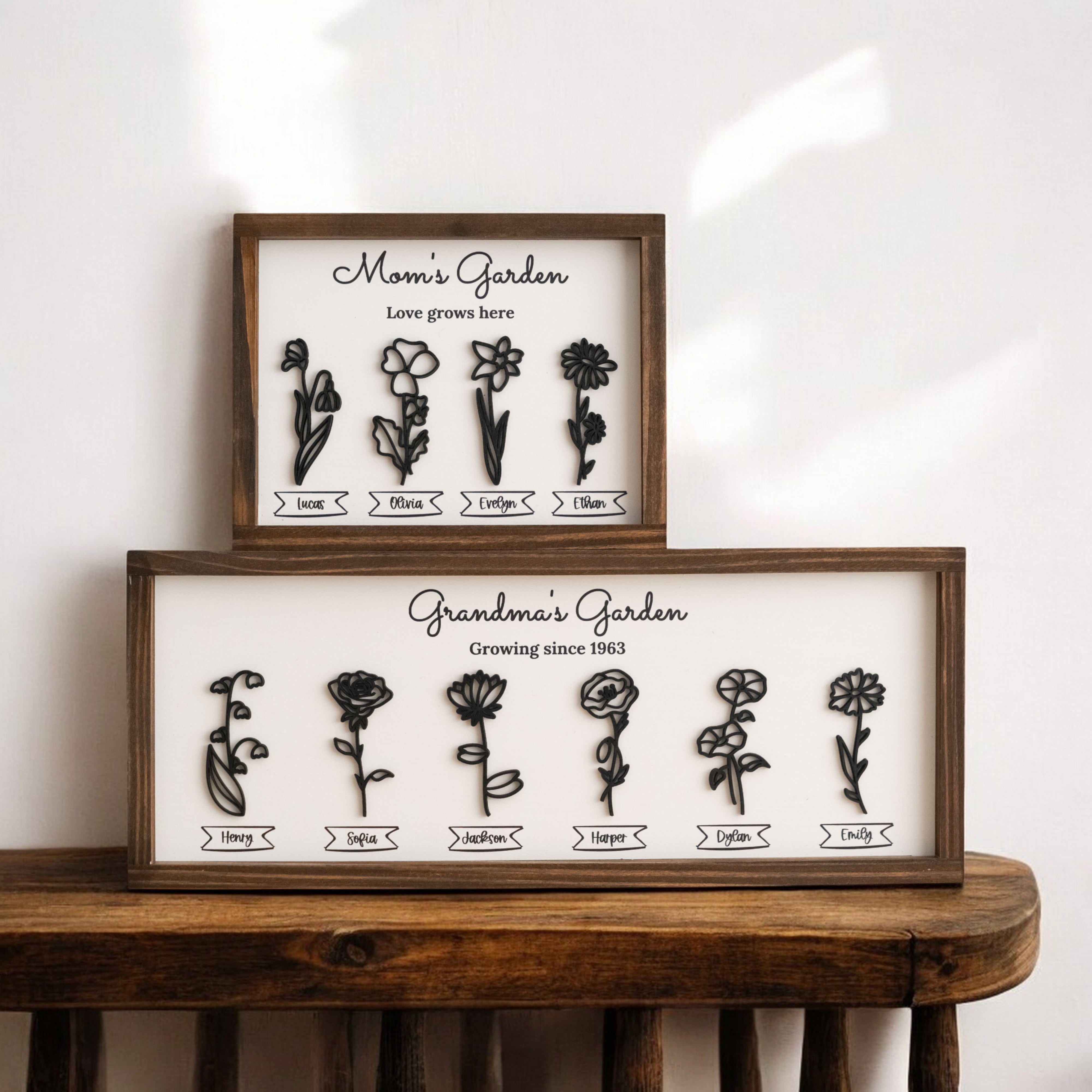 Personalized Wooden Family Garden Sign Wood for Family Wall Sign and Engraved Family Sign E92