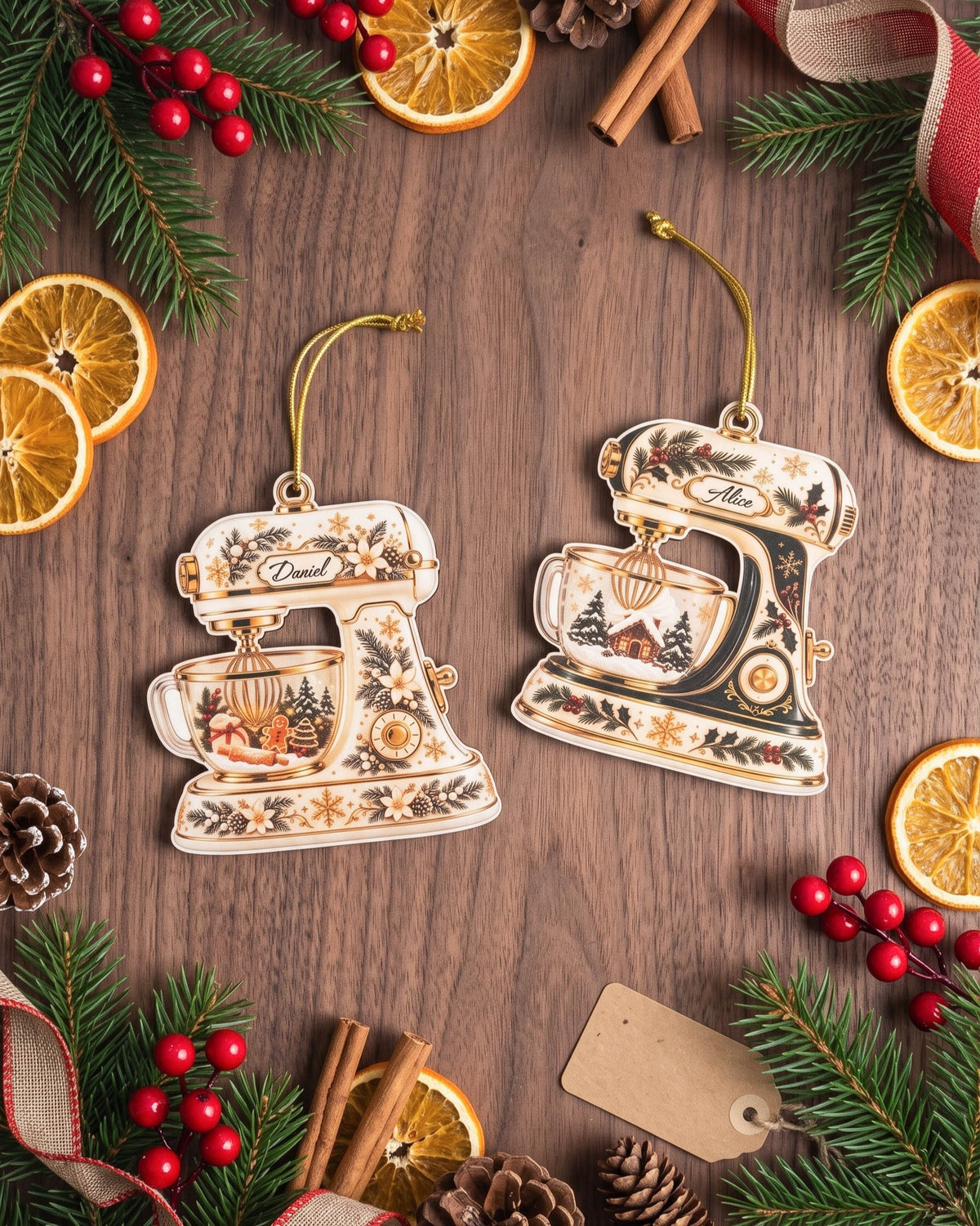 Stand Mixer Ornament Wood, Baker Christmas Gift for Tree B77