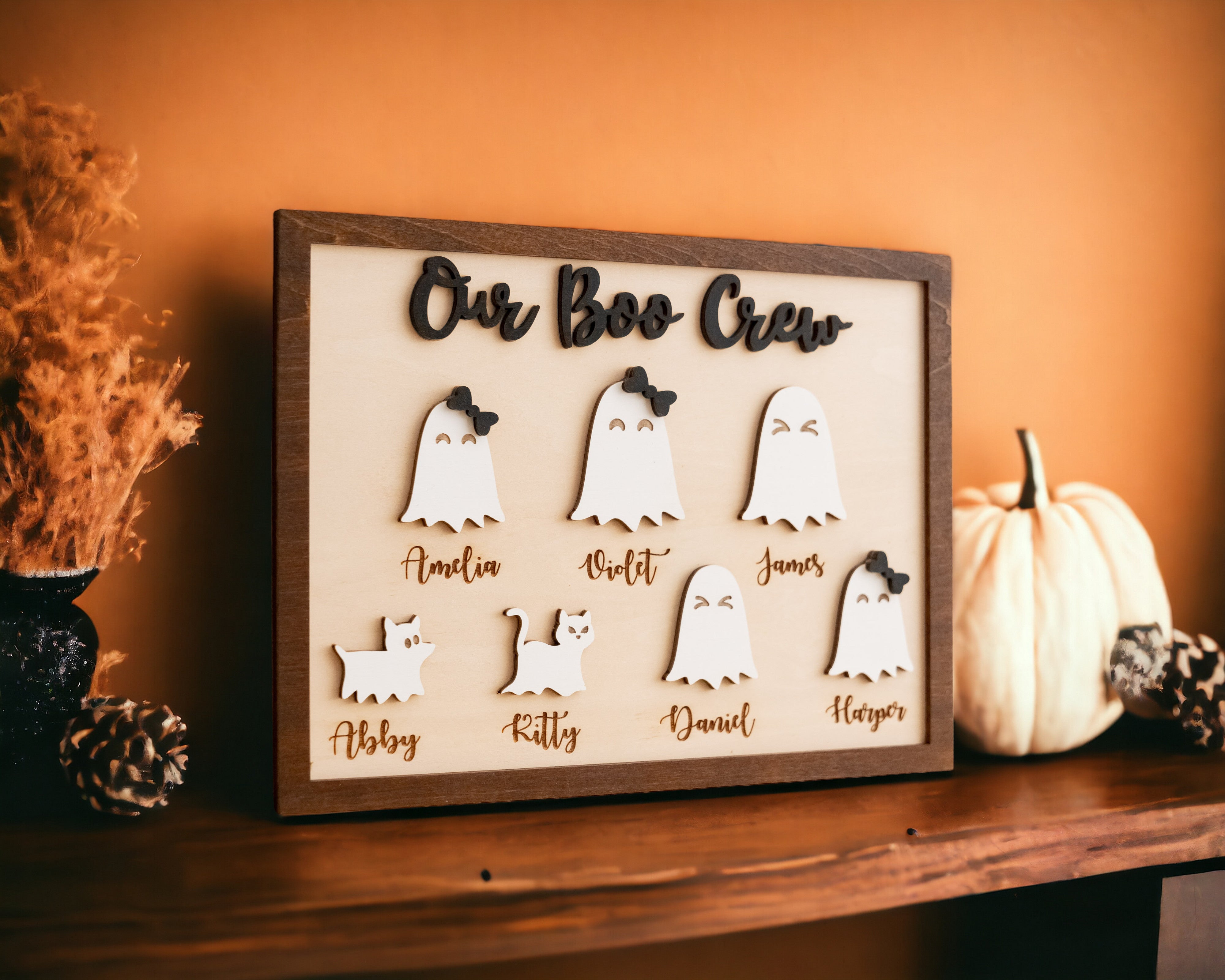 Custom Wooden Halloween Table Decoration for a Festive Flair