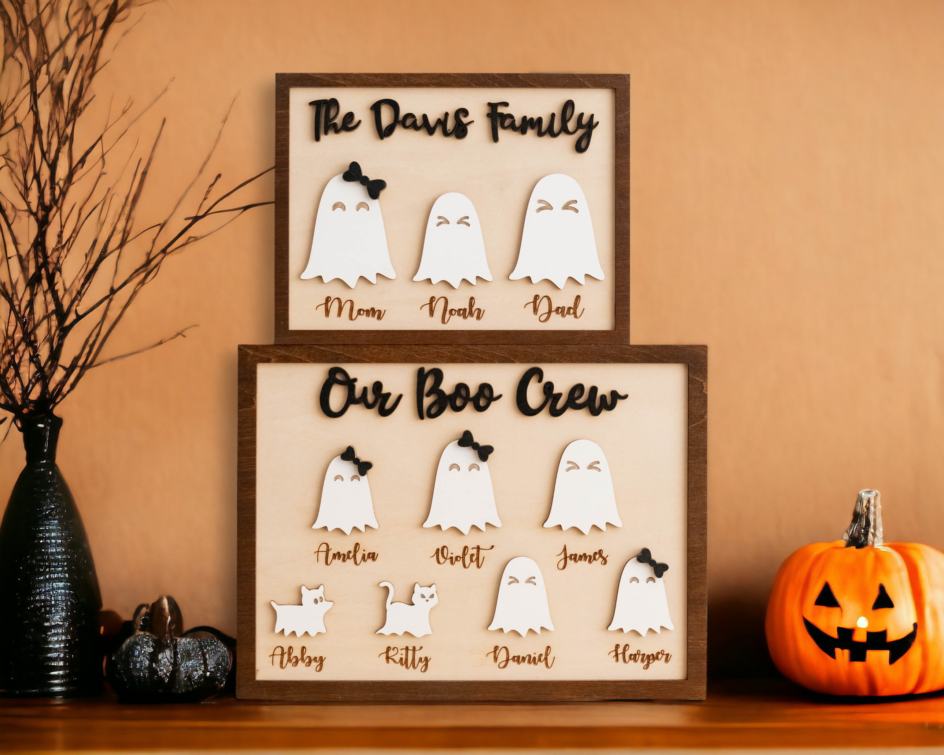 Custom Wooden Halloween Table Decoration for a Festive Flair