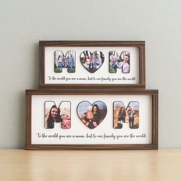 Personalized Photo Mom Wooden Frame for Mothers Day and Family Decor Y47