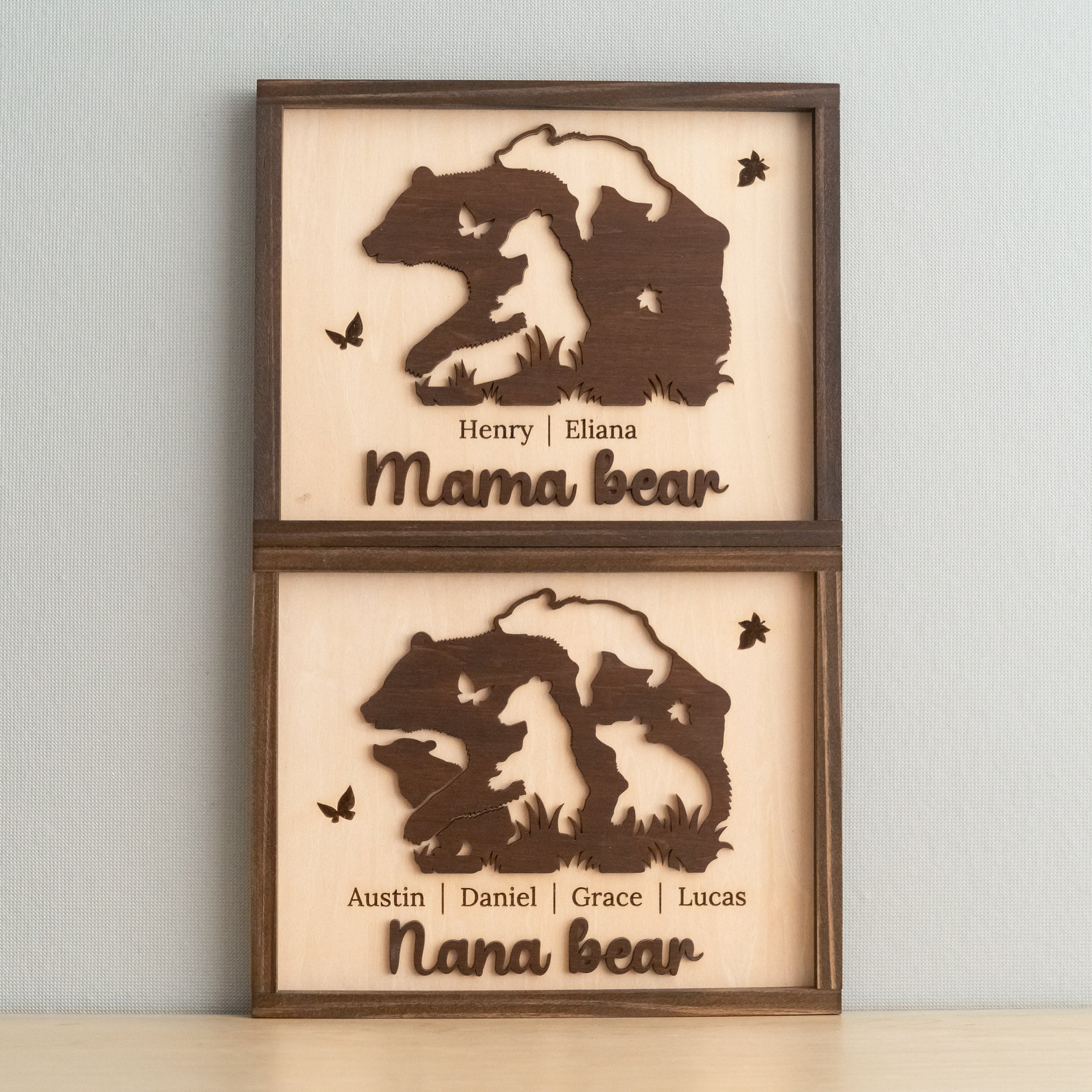 Mama Bear Family Wooden Sign Personalized Family Gift for Mom Y39