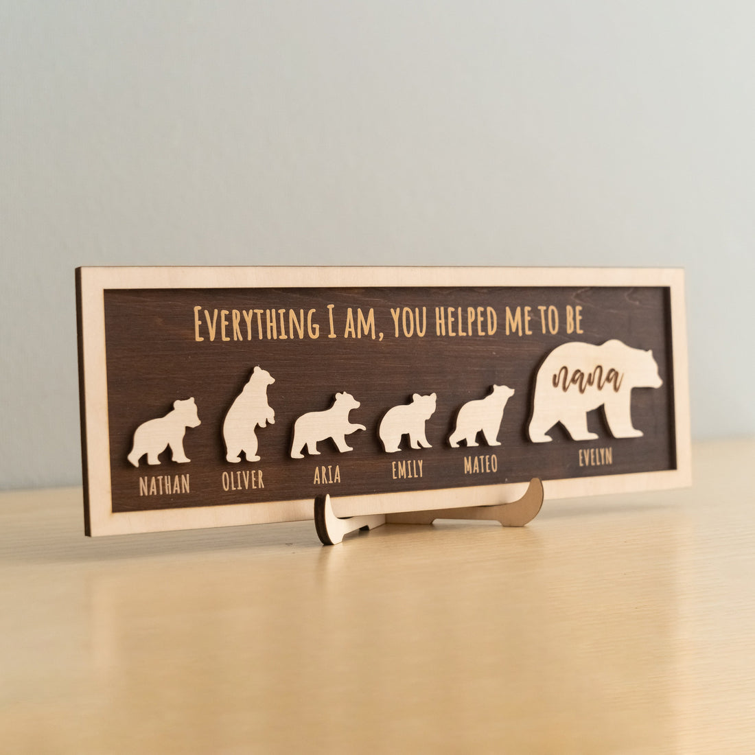 Mama Bear Wooden Sign mother day gift for personalized family decor Y38