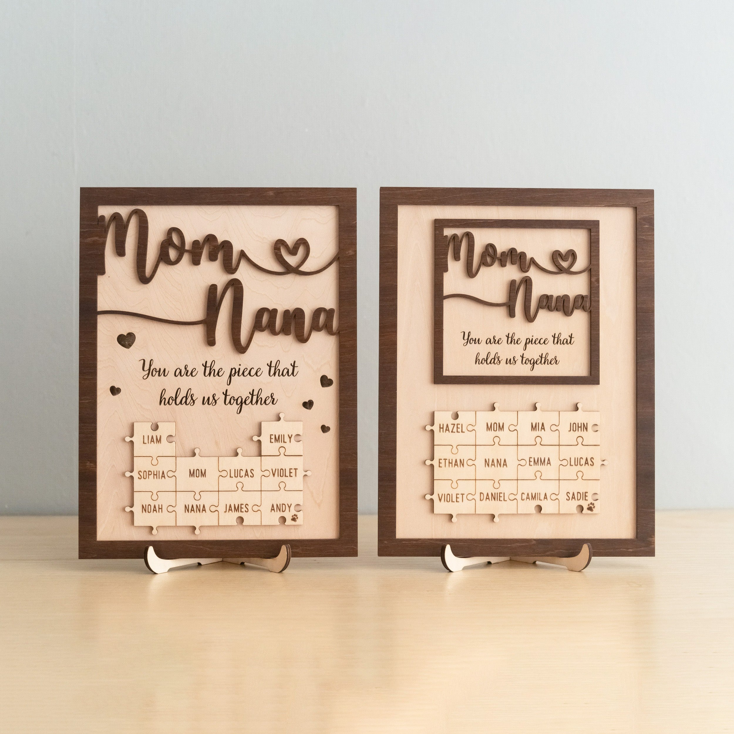 Personalized Wooden Puzzle Frame for Mom Mothers Day Gift and Table Decor Y35