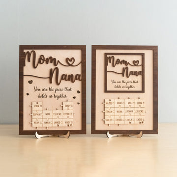 Personalized Wooden Puzzle Frame for Mom Mothers Day Gift and Table Decor Y35