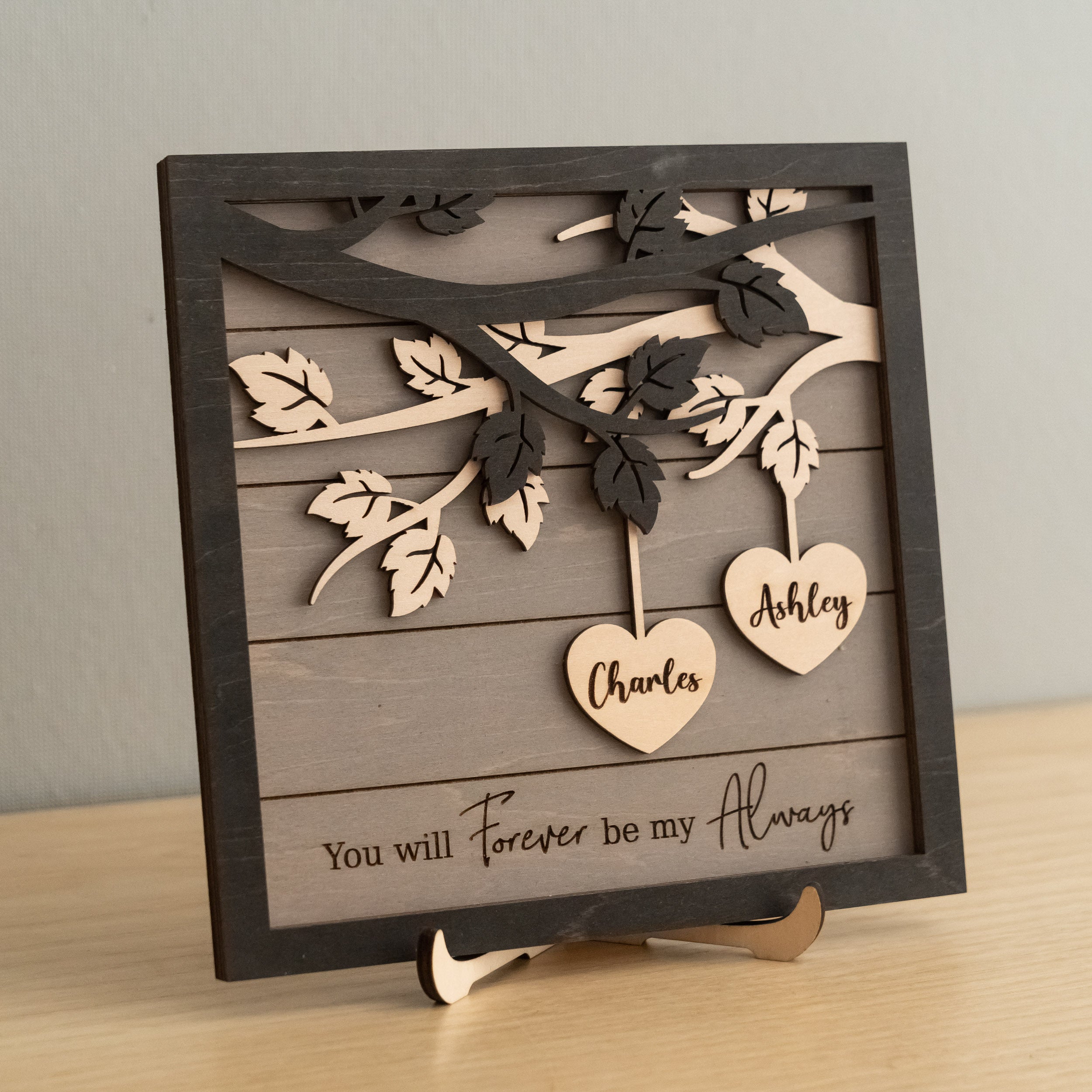 Personalized Couple Name Plaque Wood Romantic Gift for Couple and Wooden Couple Plaque E26