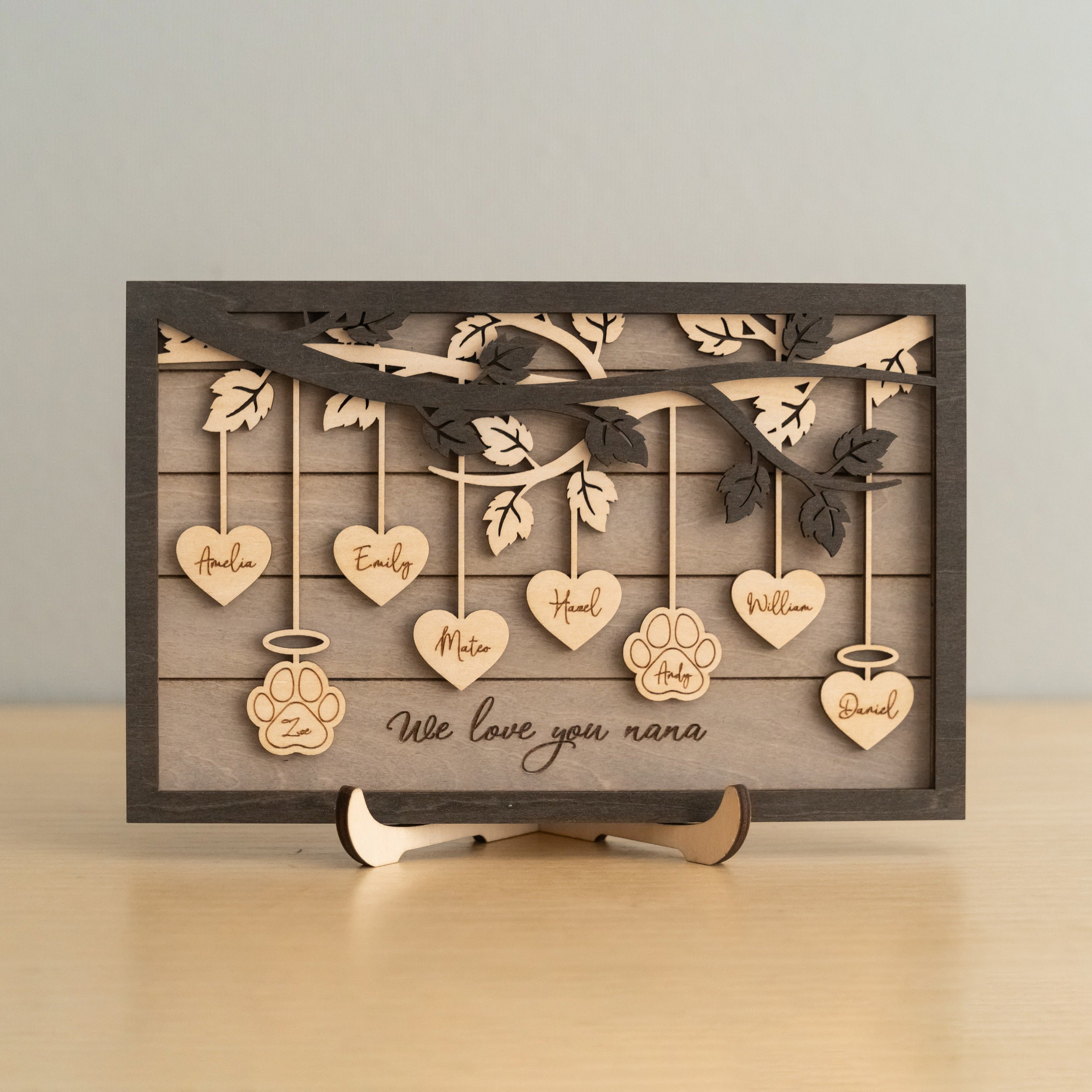 Family Tree Wooden Plaque Wood for Personalized Family Decor E25