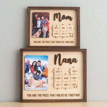 Personalized Wooden Puzzle Frame for Mom Mothers Day Gift and Family Puzzle Decor Y37