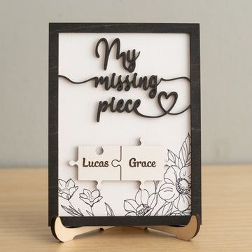 Custom Puzzle Piece Wooden Sign Wood for Couples Valentines Gifts E33