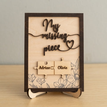 Custom Puzzle Piece Wooden Sign Wood Couple Anniversary Gift and Rustic Wooden Couple Sign E34