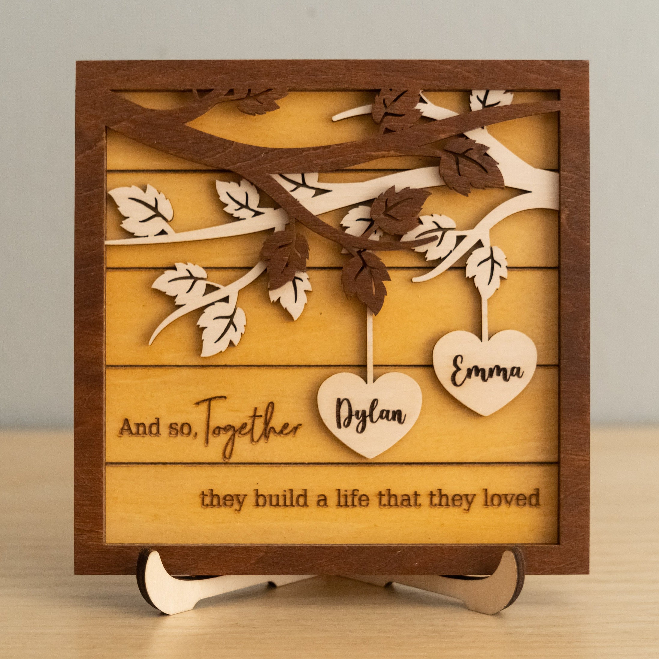 Personalized Couple Name Plaque Wood Couple Anniversary Decor and Wooden Couple Name Sign E26