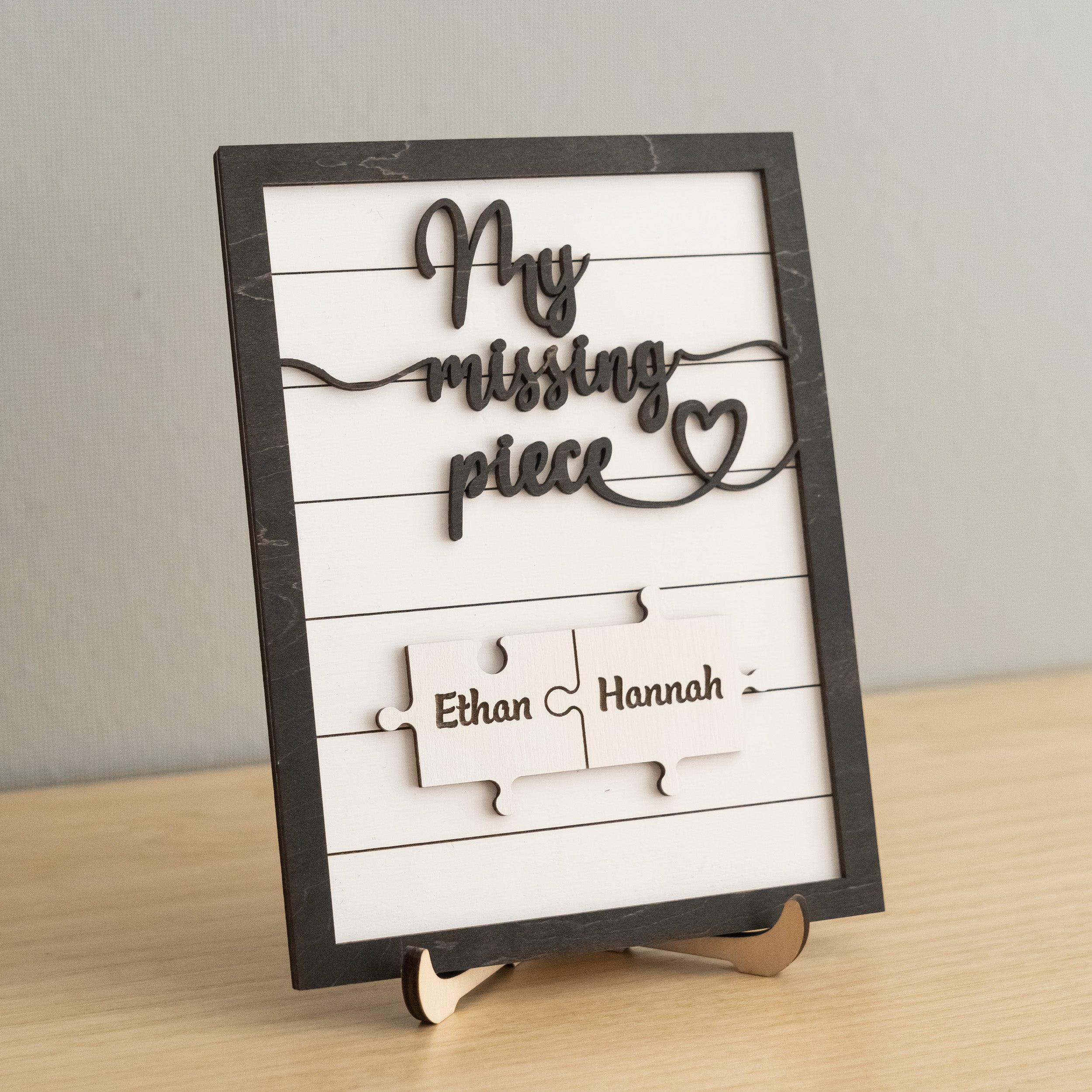 Custom Puzzle Piece Wooden Sign Wood for Valentines Day Decor E33