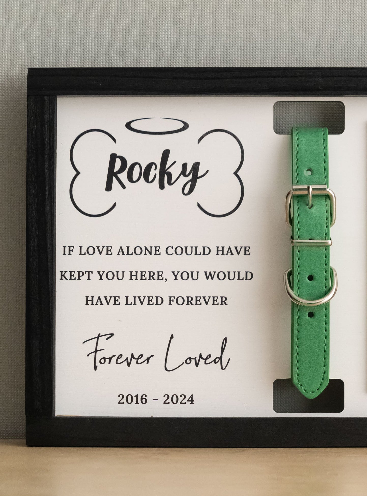 Personalized Pet Memorial Sign Wood Pet Memorial Frame and Custom Pet Collar Frame for Dog Remembrance Gift Y25