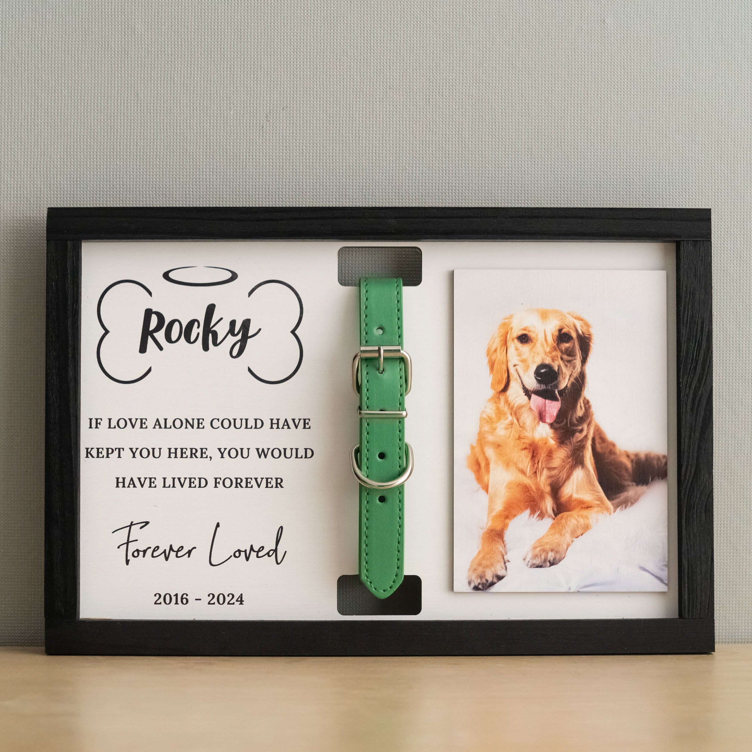 Personalized Pet Memorial Sign Wood Pet Memorial Frame and Custom Pet Collar Frame for Dog Remembrance Gift Y25