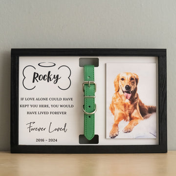 Personalized Pet Memorial Sign Wood Pet Memorial Frame and Custom Pet Collar Frame for Dog Remembrance Gift Y25