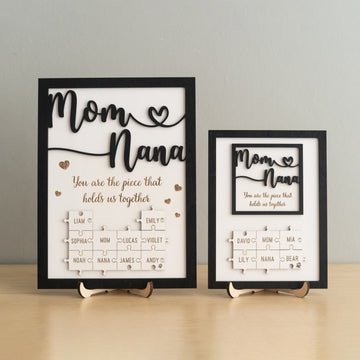 Personalized Wooden Puzzle Frame for Mom Wood Mothers Day Gift and Custom Family Puzzle Y36