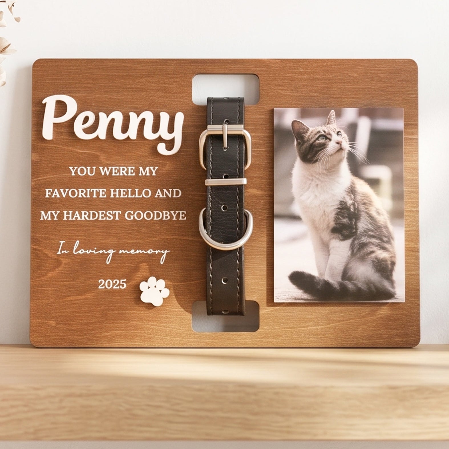 Personalized Pet Memorial Photo Wood Sign for Pet Loss Gift B15