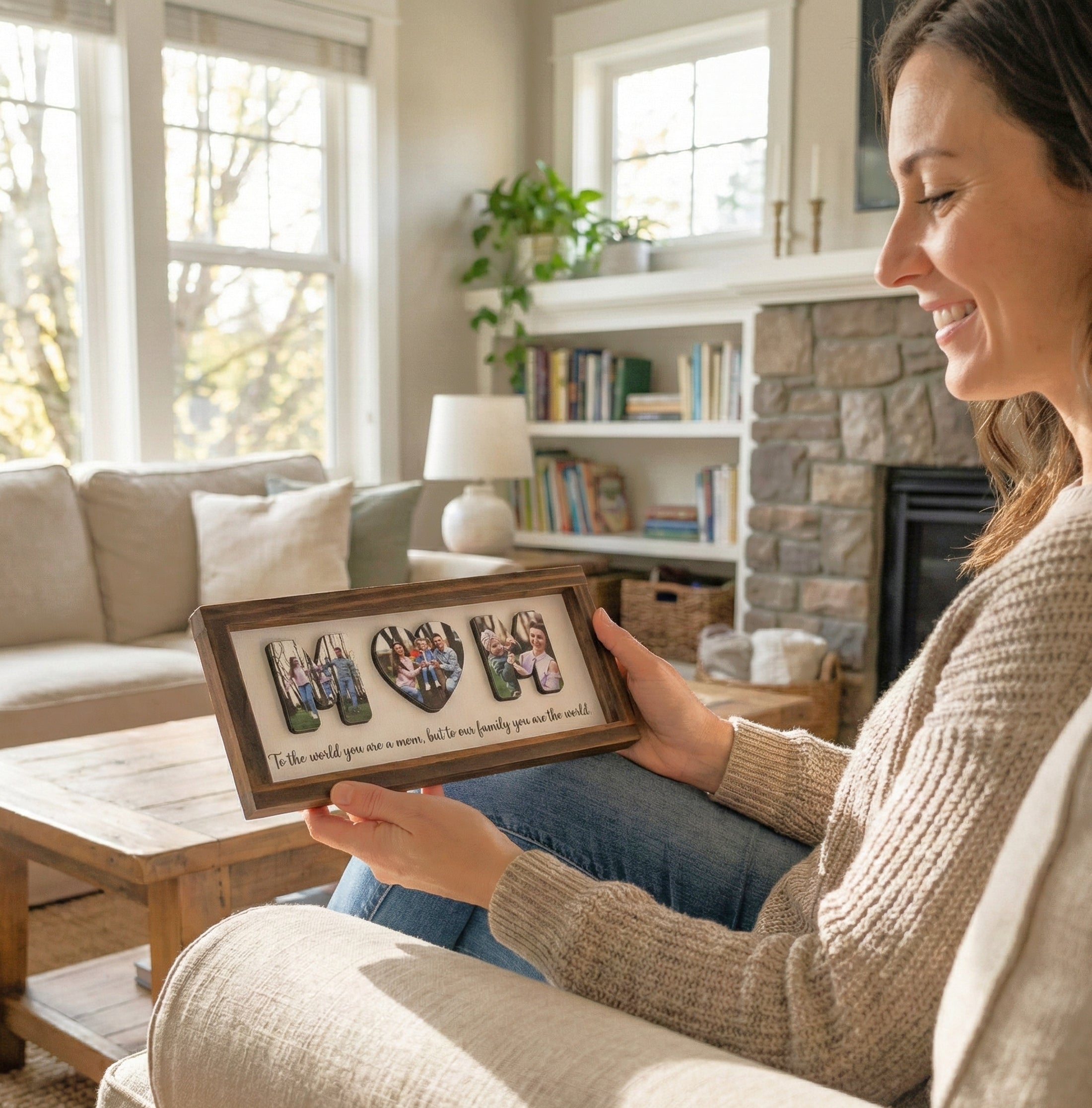 Personalized Photo Mom Wooden Frame for Mothers Day Photo Decor Y47