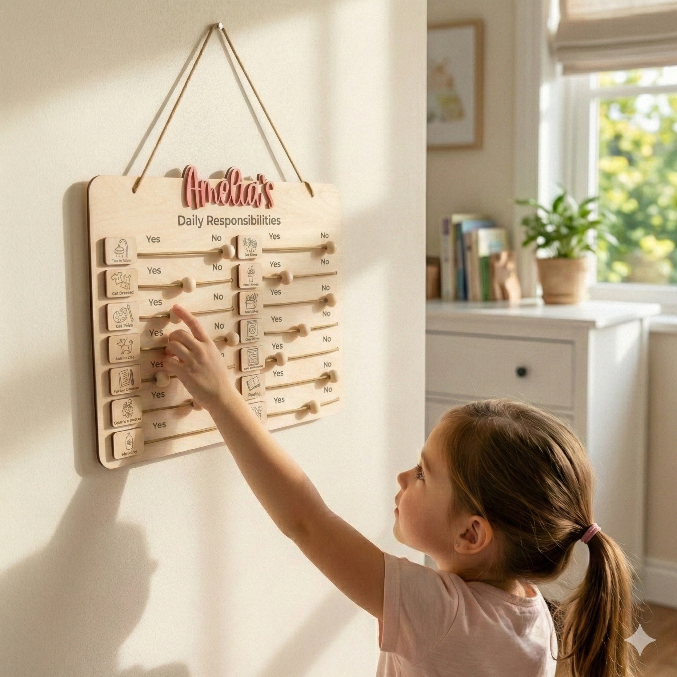 Wooden Chore Chart For Kids for Daily Chore Chart and Montessori Chore Chart Y96