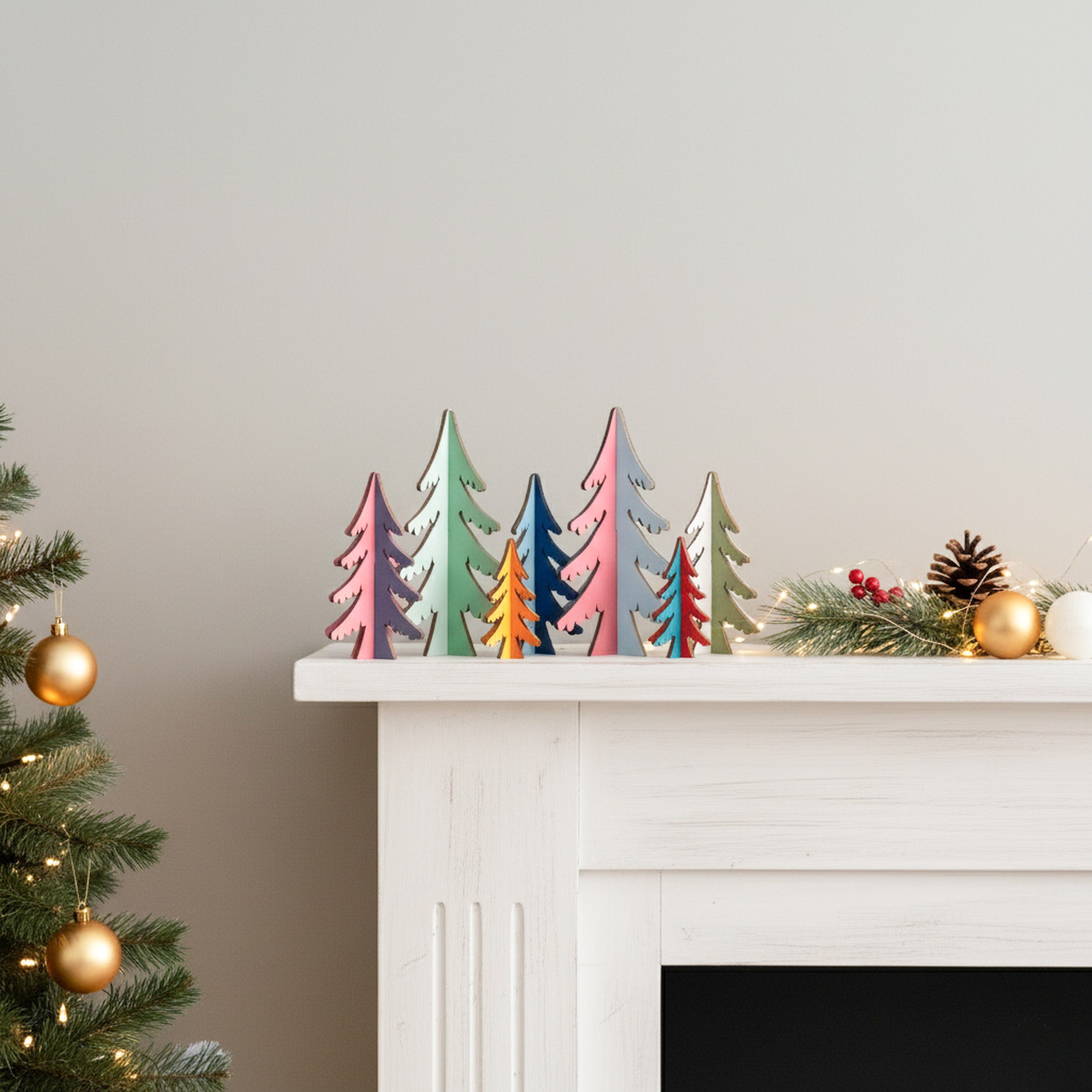 Decorative Wooden Christmas Tree for Table and Wooden Xmas Decor R91