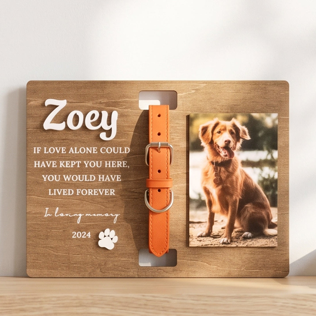 Personalized Pet Memorial Photo Wood Sign for Pet Loss Gift B15