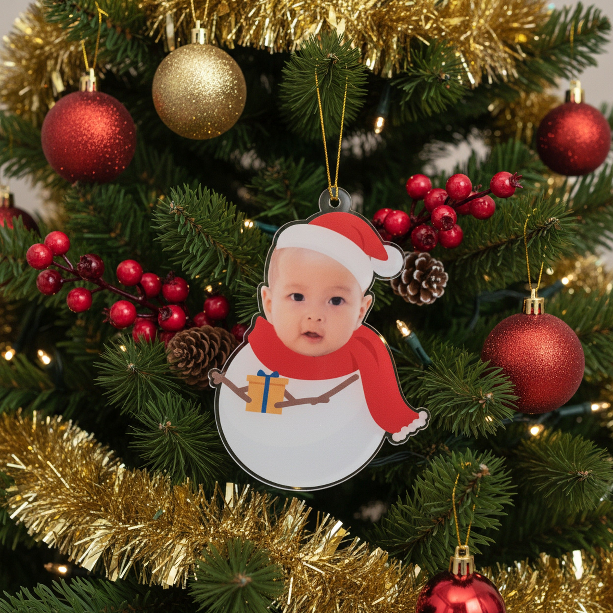 Personalized Baby Christmas Ornament Acrylic for Baby First Christmas Ornament Y20