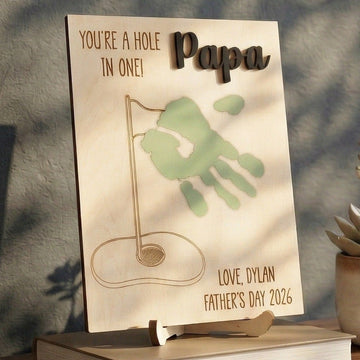 Papa Handprint Keepsake Wood Sign Gift for Dad Rustic Decor D66