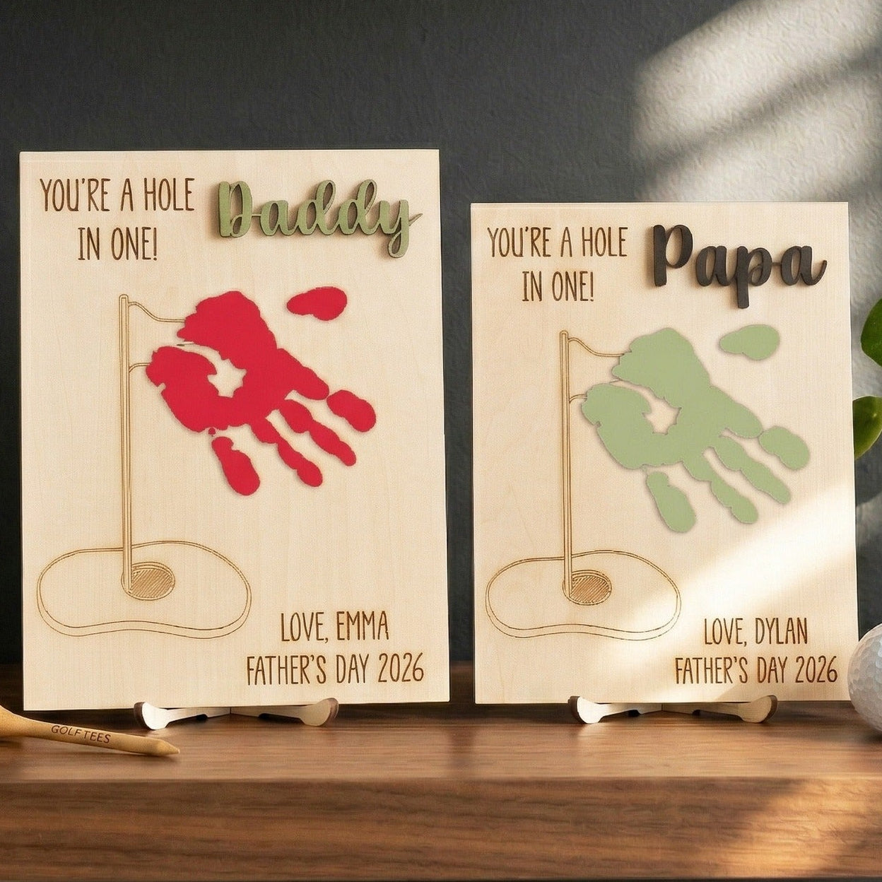 Papa Handprint Keepsake Wood Sign Gift for Dad Rustic Decor D66