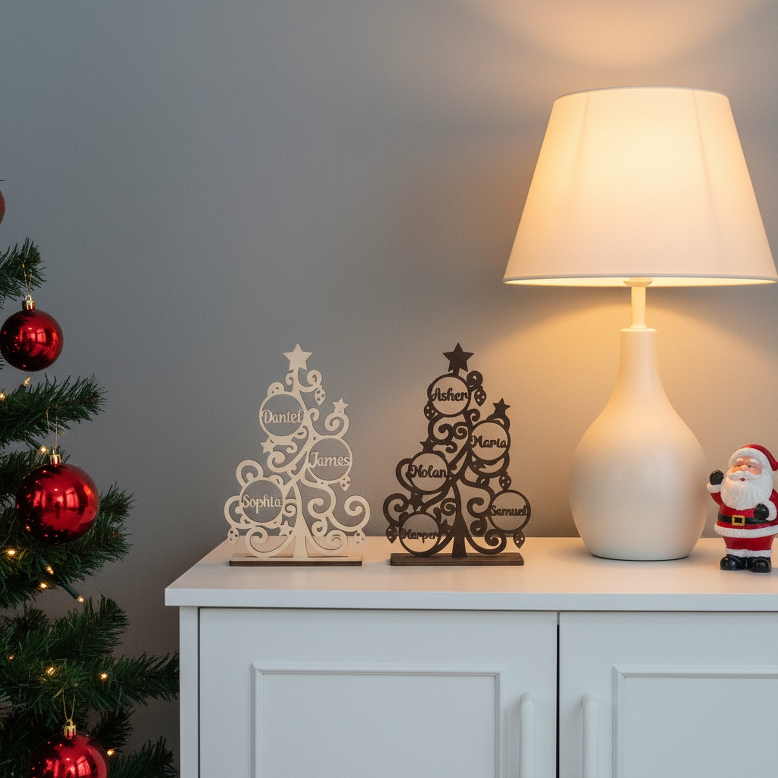 Personalized Wooden Christmas Tree Decor for Christmas Table Decor D43