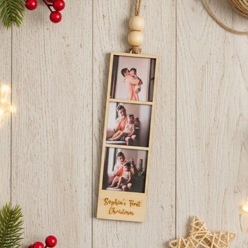 Wooden Personalized Photo Family Ornament for First Christmas Ornament and Custom Photo Ornament R47