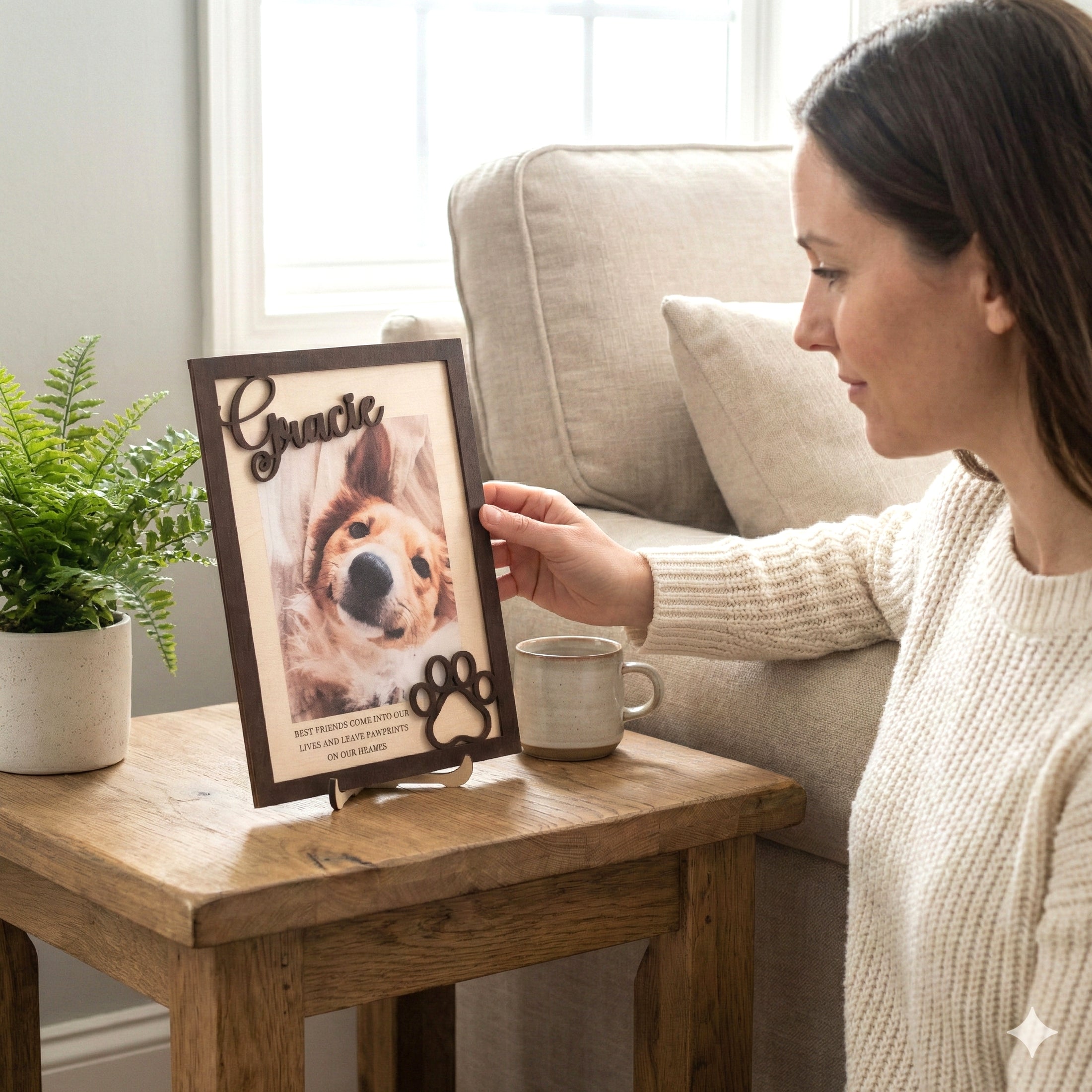 Wooden Pet Memorial Photo Frame for Pet Remembrance Gift D14