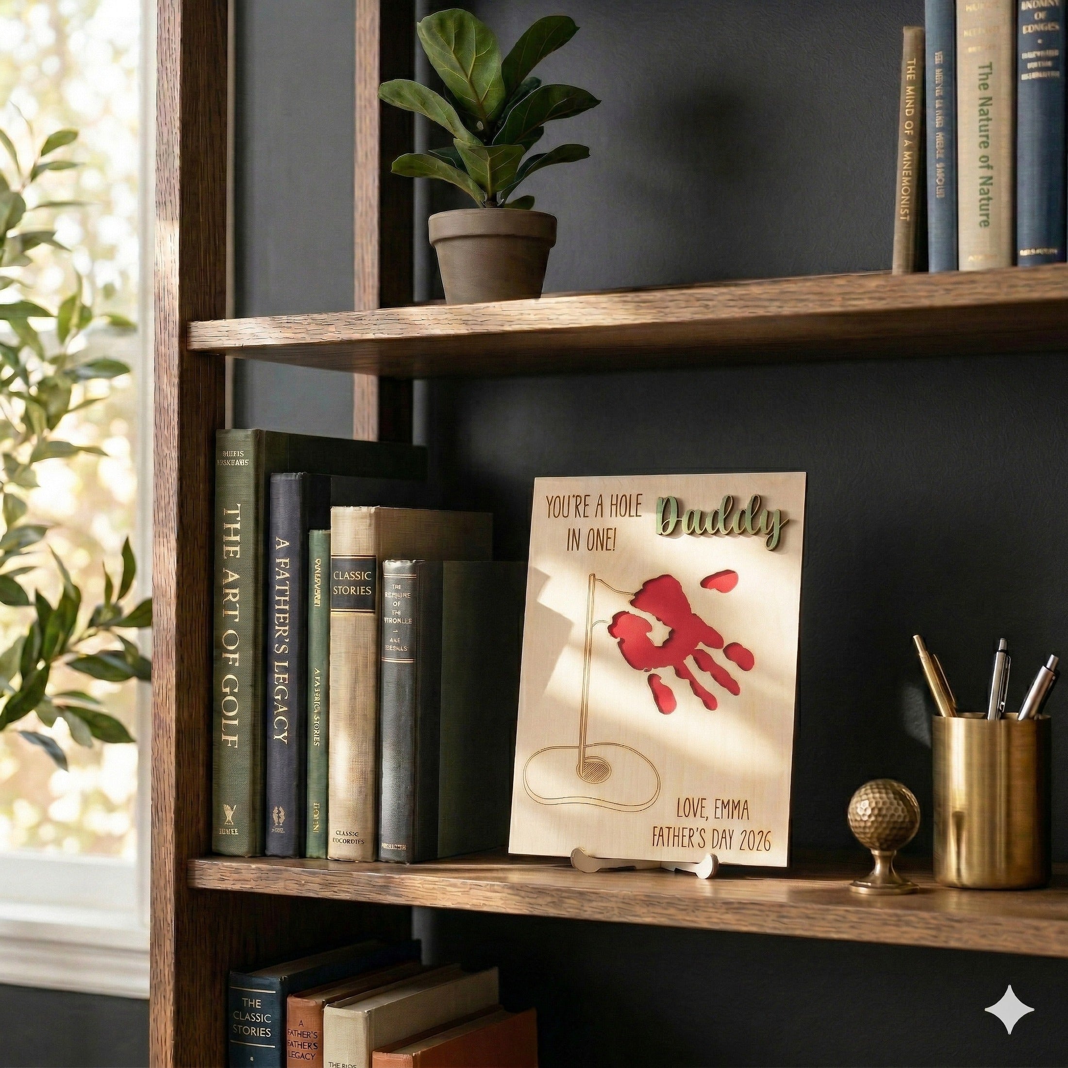 Papa Handprint Keepsake Wood Sign Gift for Dad Rustic Decor D66