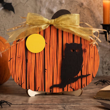 Wooden Pumpkin Halloween Tabletop Sign Decor and Fall Decor B38