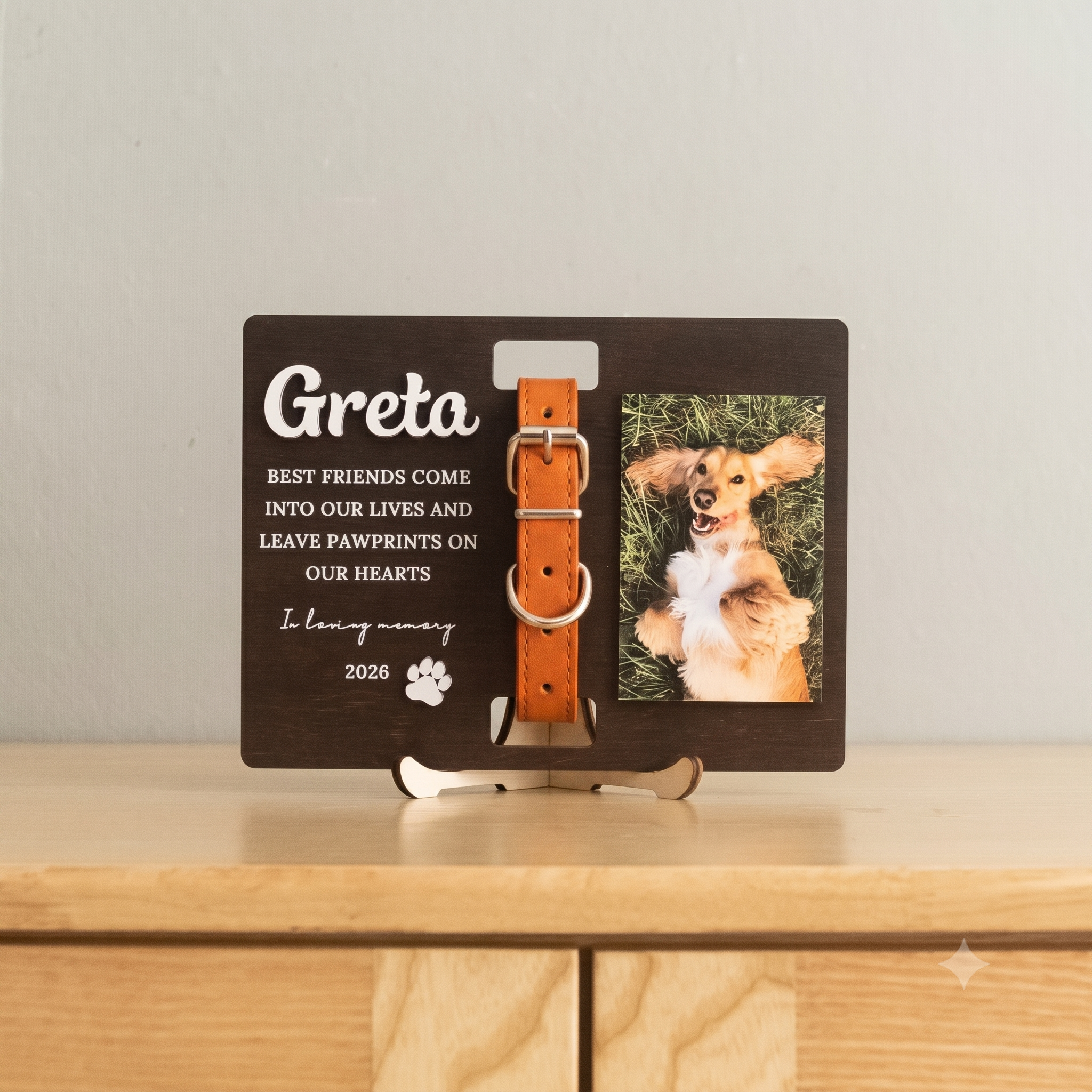 Personalized Pet Memorial Photo Wood Sign for Pet Loss Gift B15