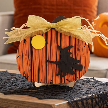 Wooden Pumpkin Halloween Tabletop Sign Decor for Halloween B38