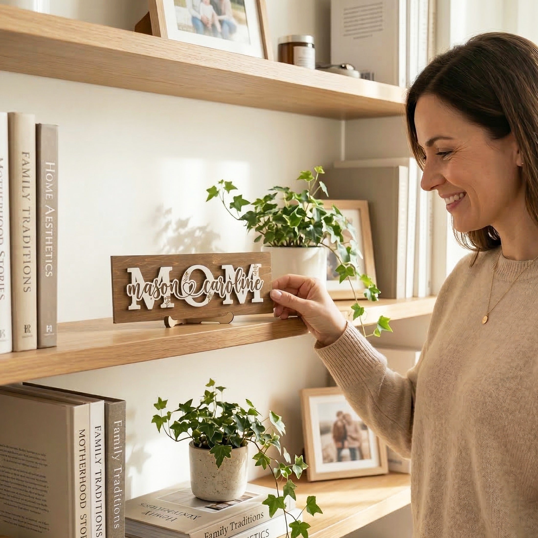 Personalized Mom Name Wood Sign wood personalized gift for mom D64