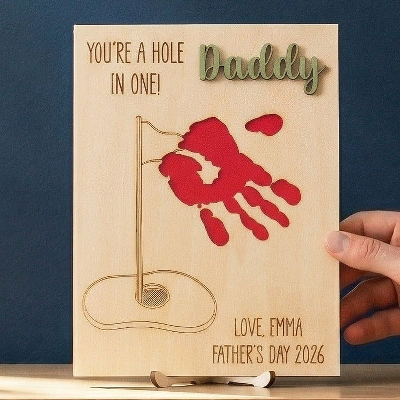 Papa Handprint Keepsake Wood Sign Gift for Dad Rustic Decor D66