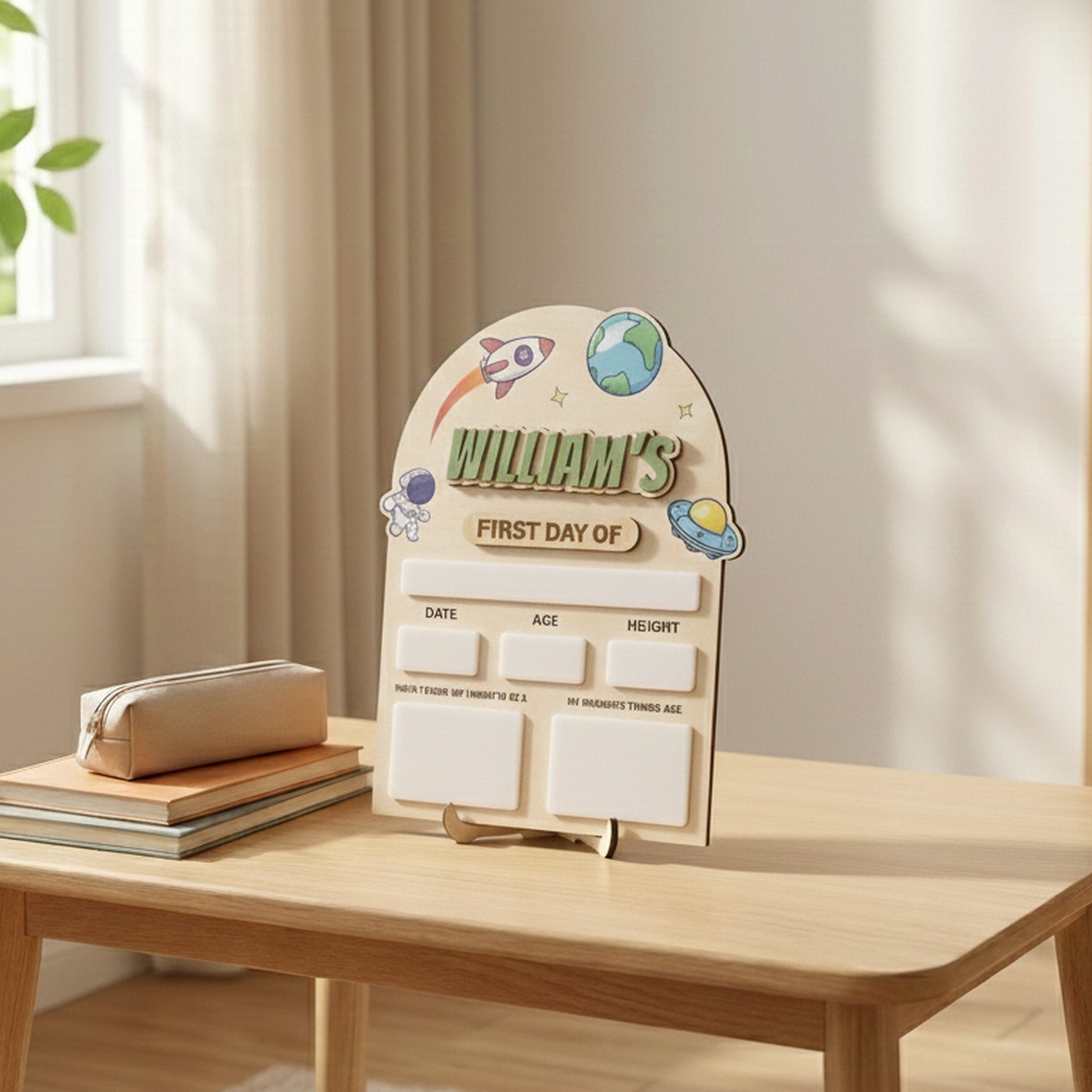 Personalized First Day of School Sign Wood for Back to School Photos Y91