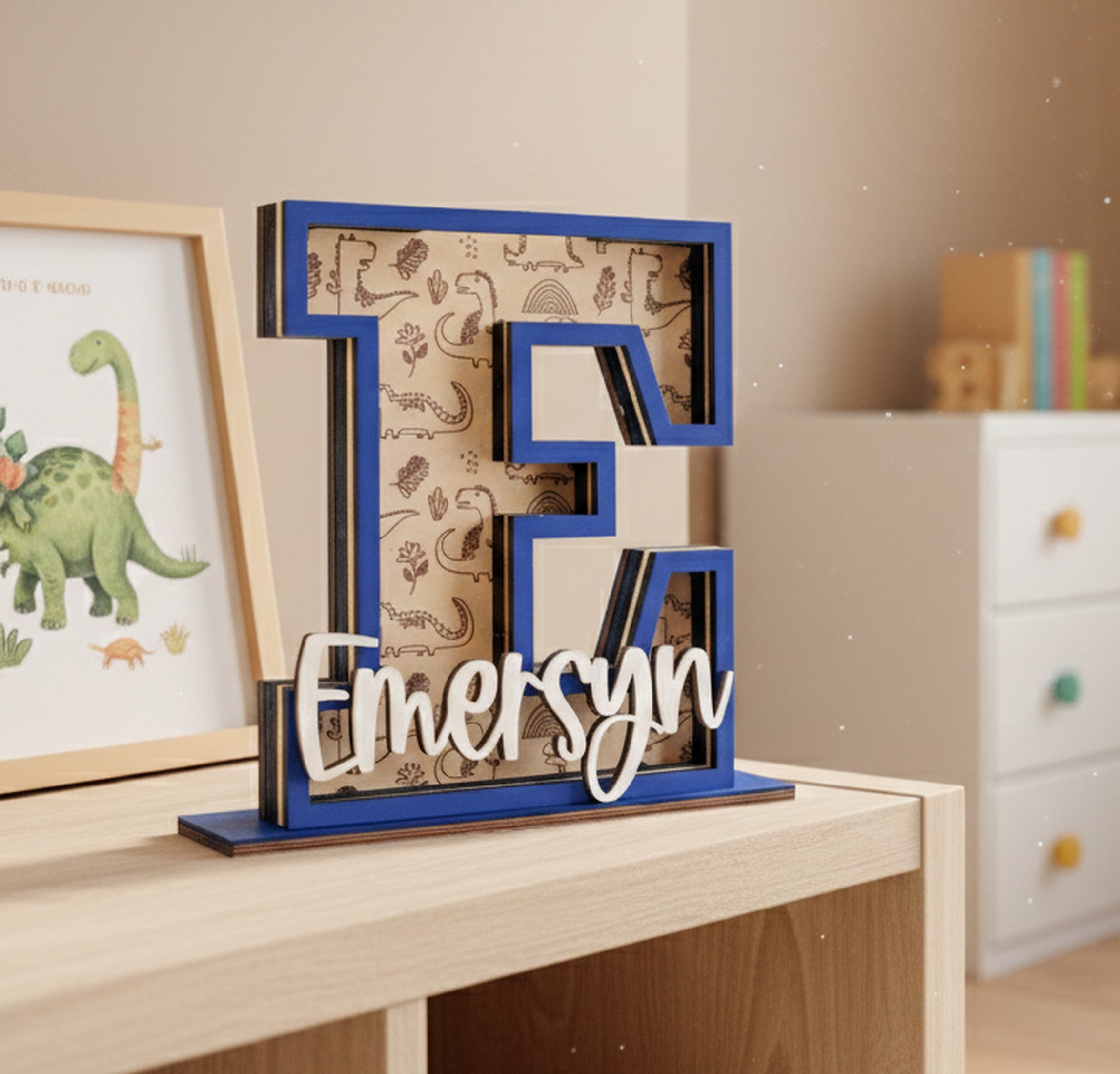 Personalized Letter Piggy Bank Wood Acrylic for Kids Custom Decor E12