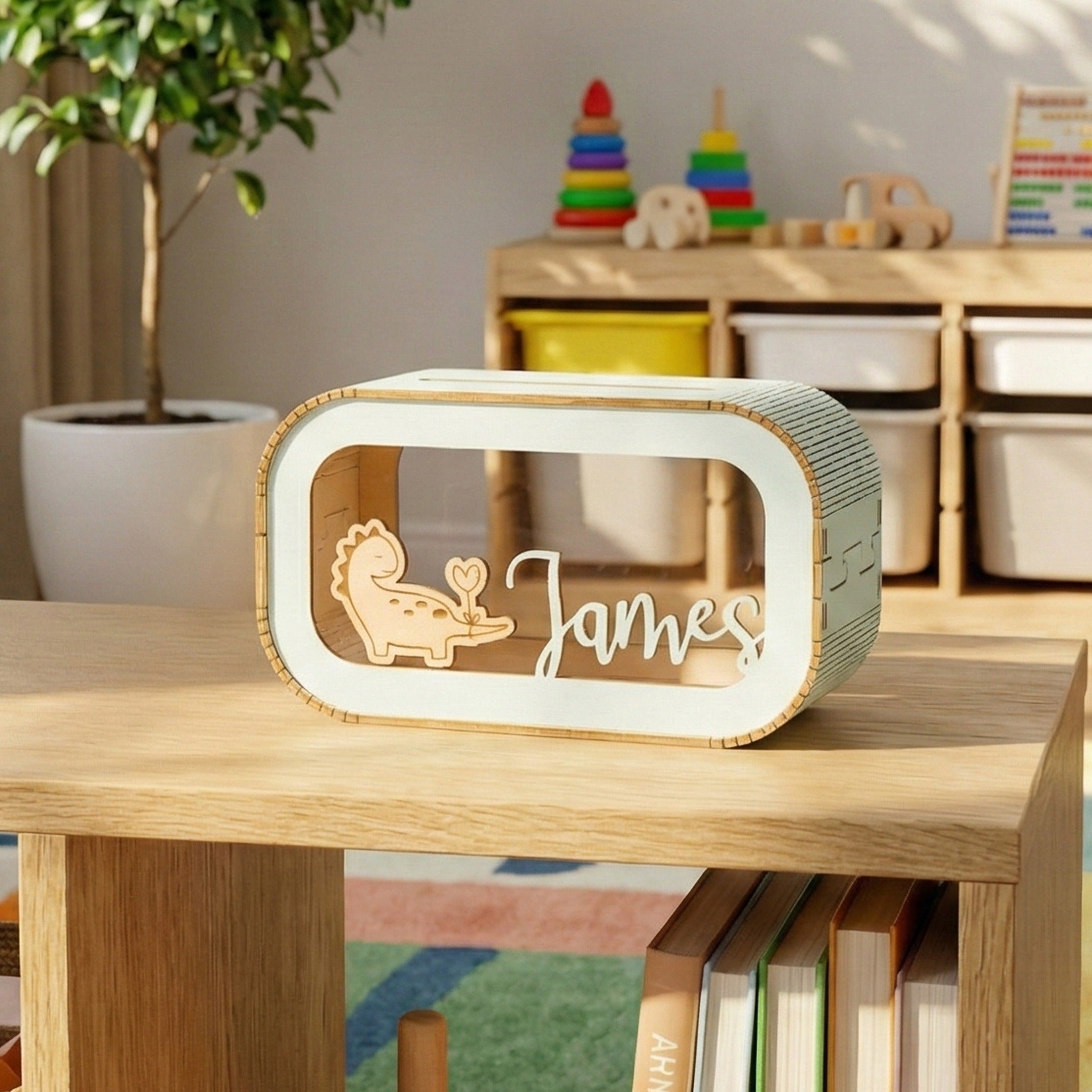 Personalized Animal Piggy Bank Wood for Kids and Baby Gifts G87