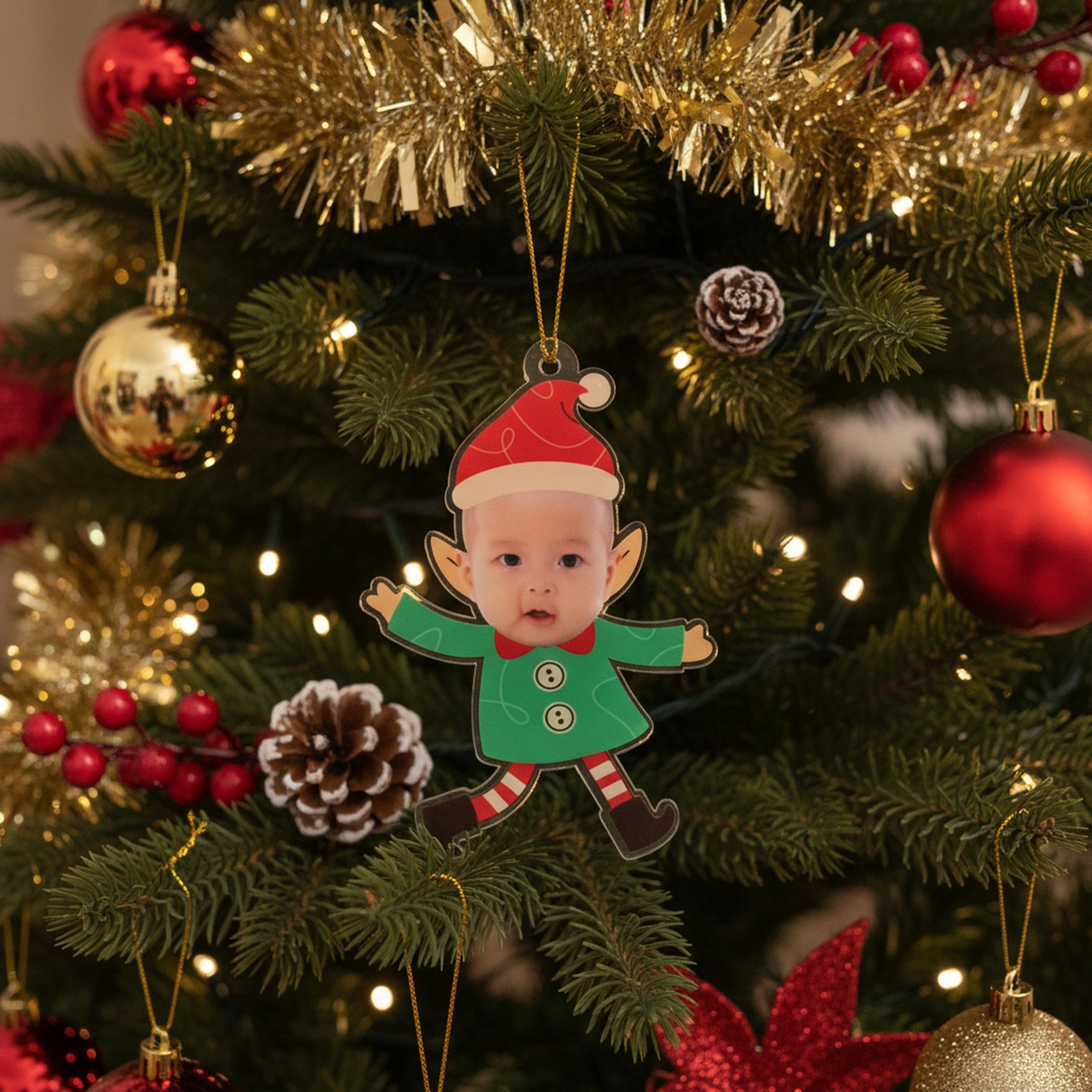 Personalized Baby Christmas Ornament Acrylic for Baby First Christmas Ornament Y20