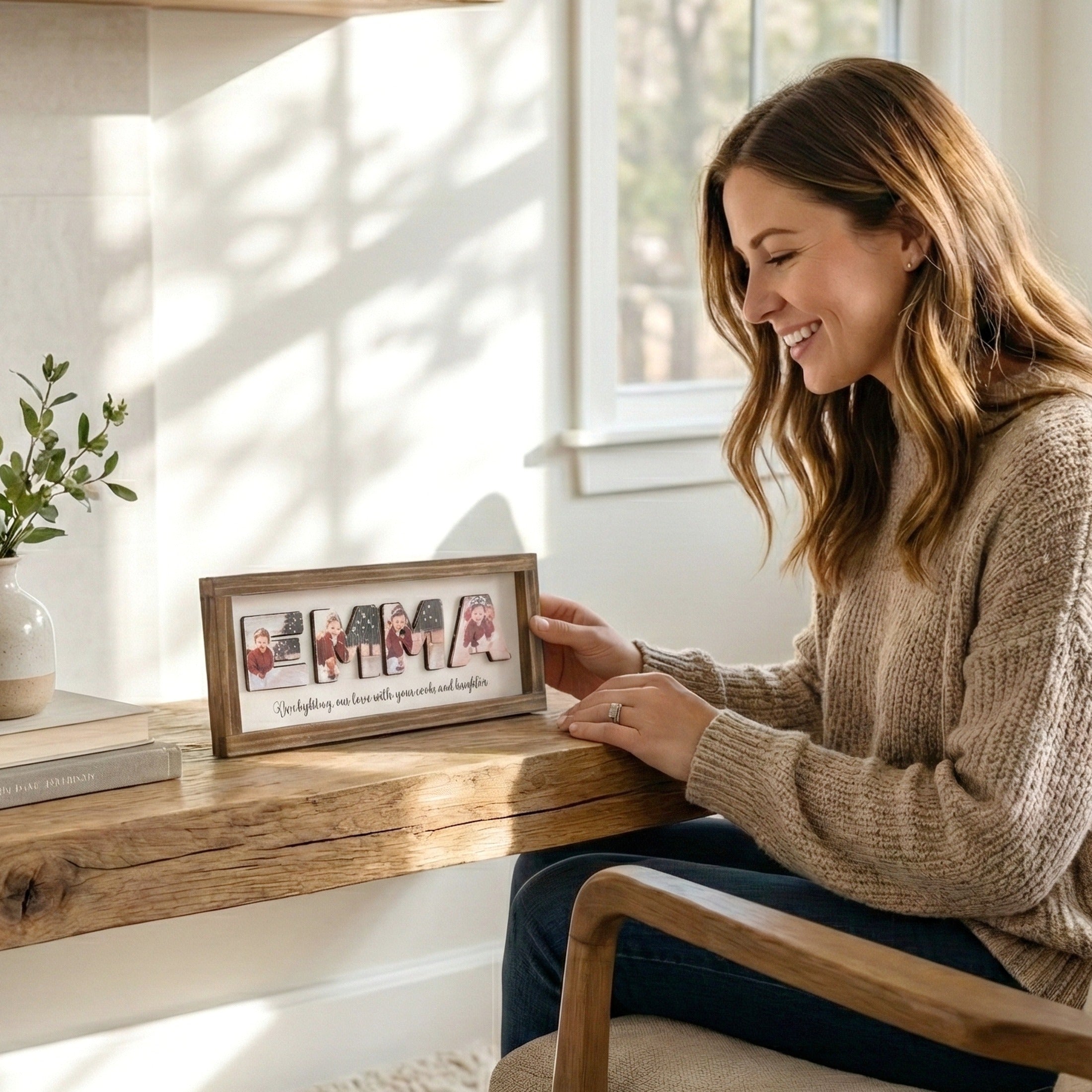 Personalized Name Photo Wooden Frame for custom baby gift Y94