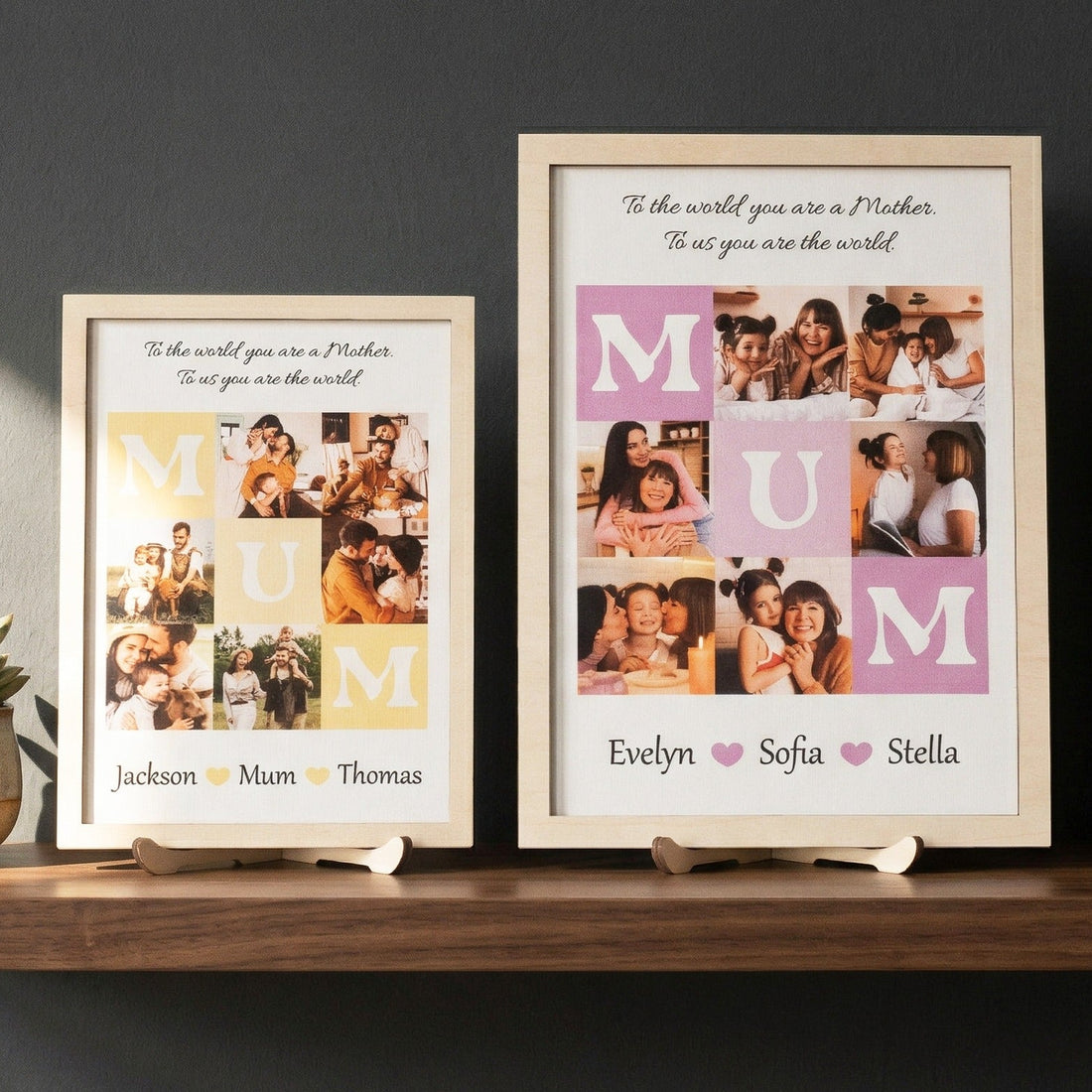 Personalized Mom Photo Collage Wood Sign Mothers Day Gift D96
