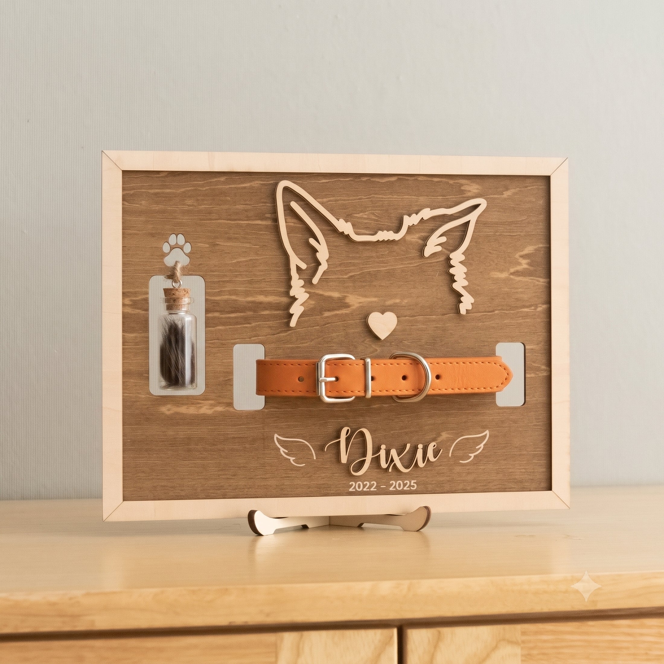 Personalized Wooden Dog Memorial Heart Sign Decor Wood Pet Loss Gift B16