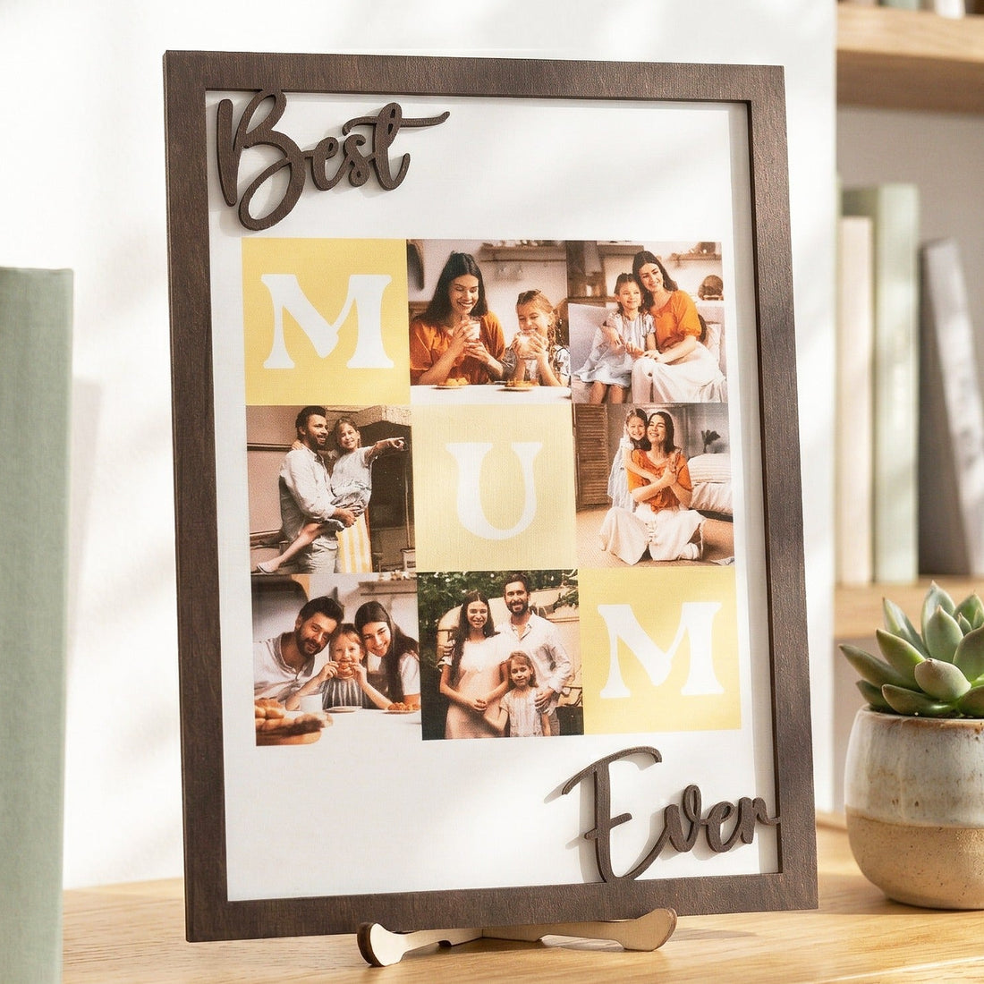 Personalized Mom Photo Collage Wood Sign Gift for Mom Decor D95