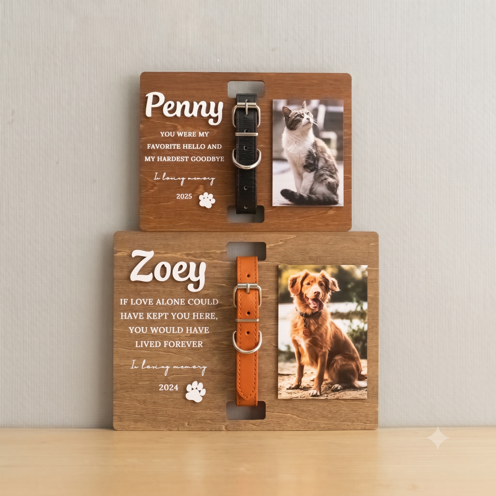 Personalized Pet Memorial Photo Wood Sign for Pet Loss Gift B15