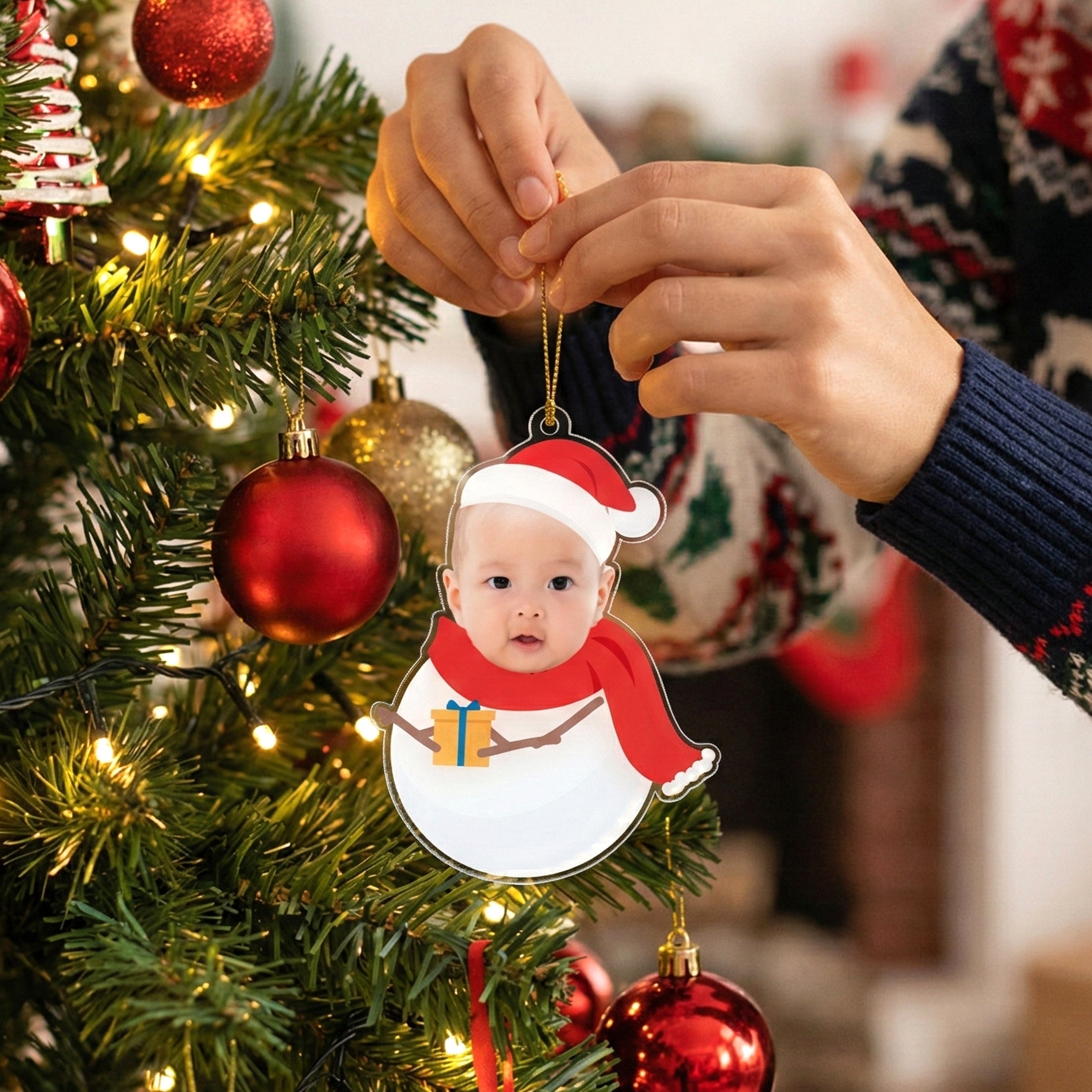 Personalized Baby Christmas Ornament Acrylic for Baby First Christmas Ornament Y20