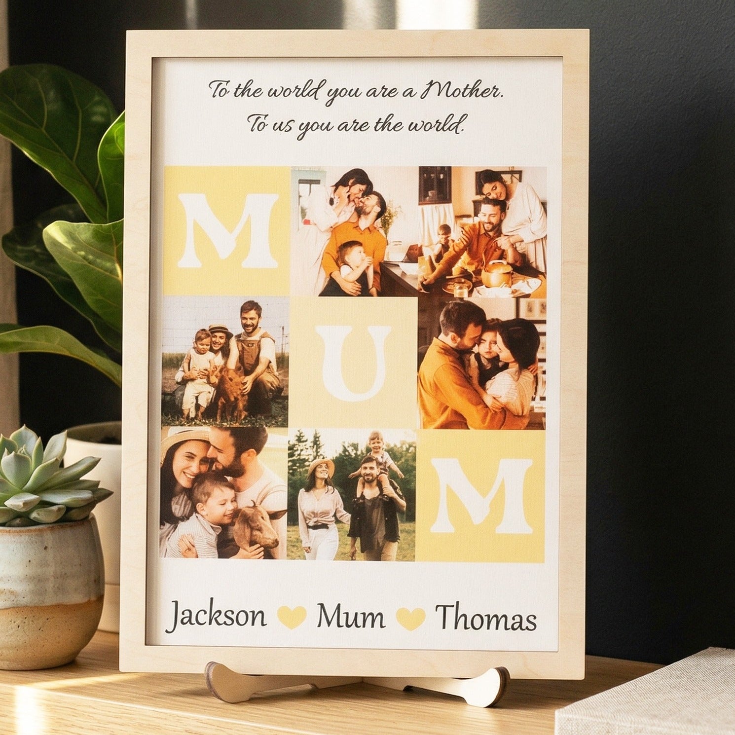 Personalized Mom Photo Collage Wood Sign Gift for Mom Decor D96