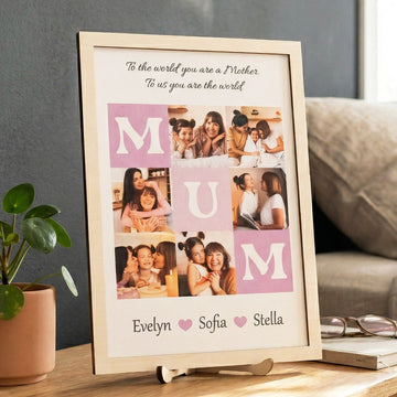 Personalized Mom Photo Collage Wood Sign Mothers Day Gift D96